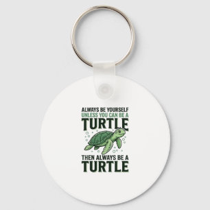 Llavero Cita Divertida de Tortuga Diseño de Grabado Vintag