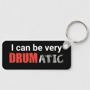 Llavero Cita divertida drástica con texto rojo y blanco