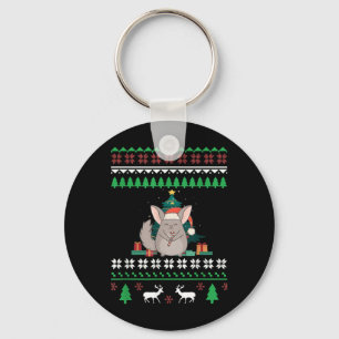 Llavero Cita divertida Mascota de Chinchilla Navidades feo