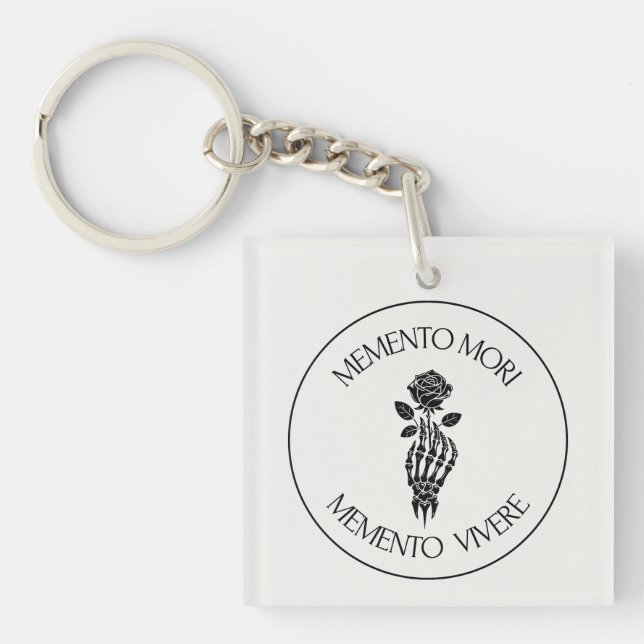 Llavero Cita estoica elegante Memento Mori (Frente)