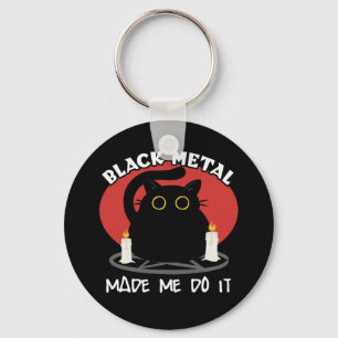 Llavero Cita graciosa Metalizado negra   Gato negro satáni