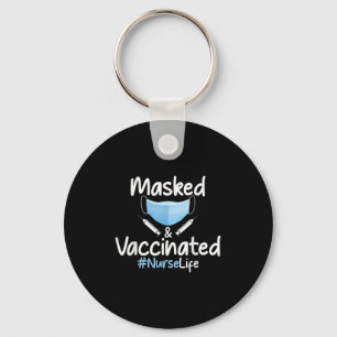 Llavero Cita gráfica divertida vacunada mascarada N