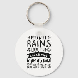 Llavero Cita inspiradora busca estrella y arcoiris