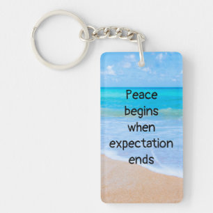 Llavero Cita inspiradora con escena de playa tropical