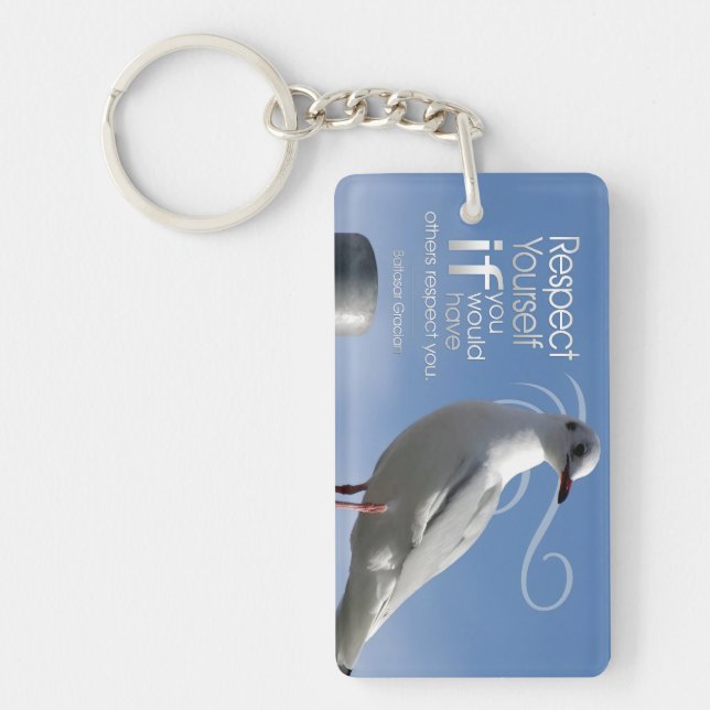 Llavero Cita Inspiradora de Baltasar Gracian "Respeto" (Frente)