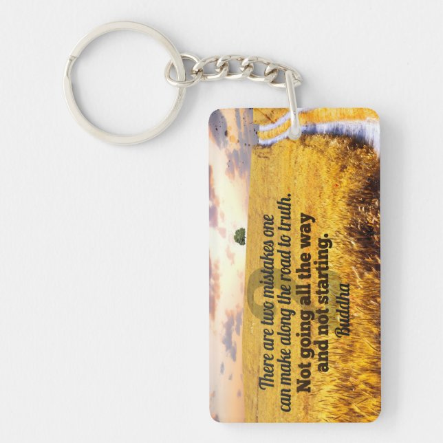 Llavero Cita Inspiradora de Buda "Camino a la verdad" (Frente)