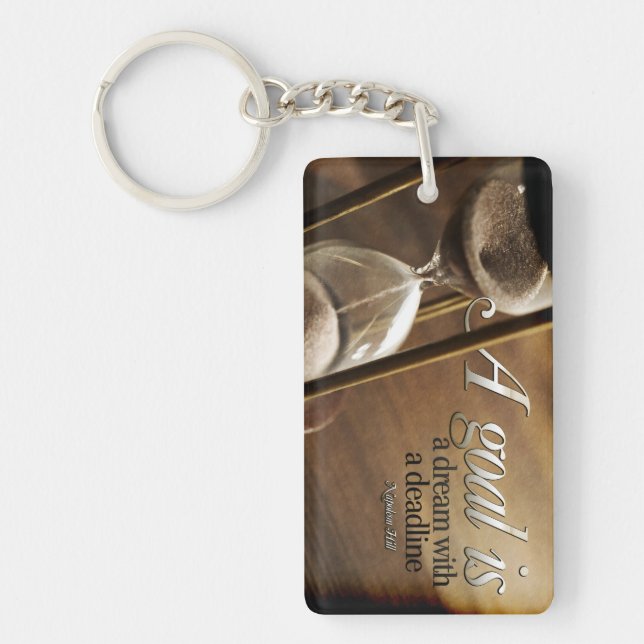 Llavero Cita Inspiradora de Napoleón Hill "Un gol" (Frente)