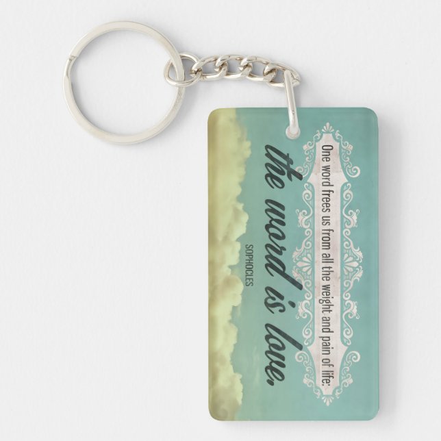 Llavero Cita Inspiradora de Sophocles "Amor" (Frente)