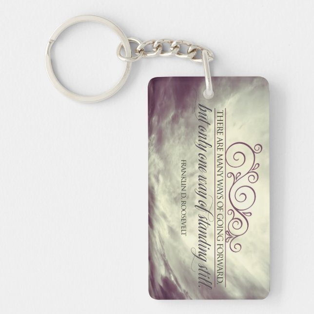 Llavero Cita Inspiradora de Theodore Roosevelt "de pie" (Frente)