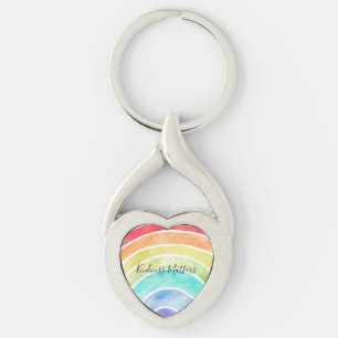 Llavero Cita inspiradora personalizada Rainbow