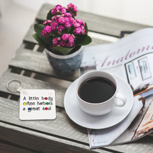 Llavero Cita la carta blanca de color negro gran alma