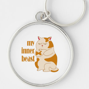 Llavero Cita motivacional de gato gordo perezoso de mi bes