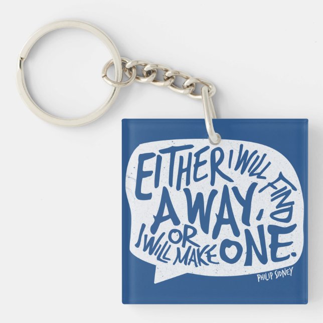 Llavero Cita motivacional de la tipografía (Frente)