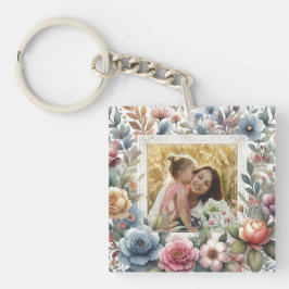 Llavero Cita personalizada de flores de arte para amigas i