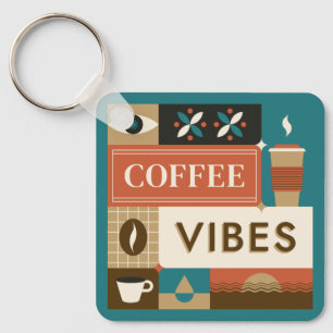 Llavero Citas de café coloreadas con nombre personalizado