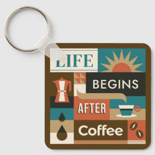 Llavero Citas de café coloreadas con nombre personalizado