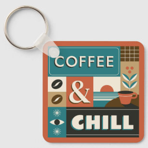 Llavero Citas de café coloreadas con nombre personalizado