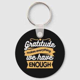 Llavero Citas de tipografía de gratitud inspiradora