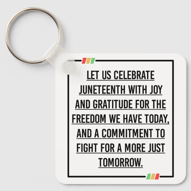 Llavero Citas del 19 de junio, Libertad para afroamericano (Anverso)