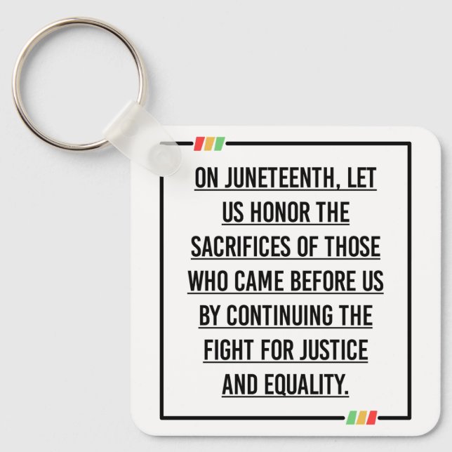 Llavero Citas del 19 de junio, Libertad para afroamericano (Anverso)