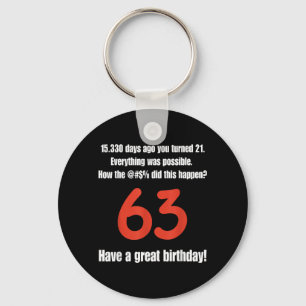 Llavero Citas divertidas para el 63 cumpleaños Celebración