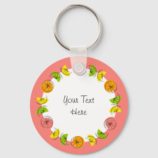 Llavero Citrus Circle Pink Text aluminio doble cara (Anverso)