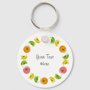 Llavero Citrus Circle Texto aluminio doble cara