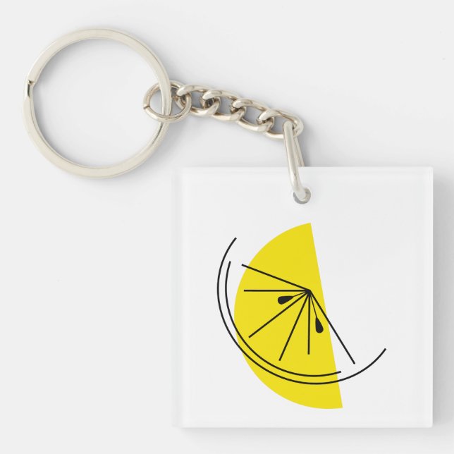 Llavero Citrus Lemon keychain cuadrado de doble cara (Frente)