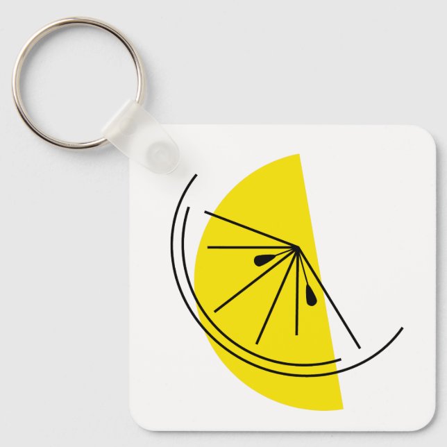 Llavero Citrus Lemon Text keychain plaza de aluminio (Anverso)