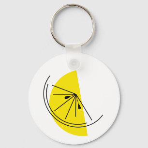 Llavero Citrus Lemon Text keychain ronda de aluminio