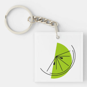 Llavero Citrus Lime Text cuadrado de doble cara