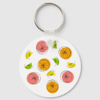Citrus Mult keychain aluminium circle double-sided