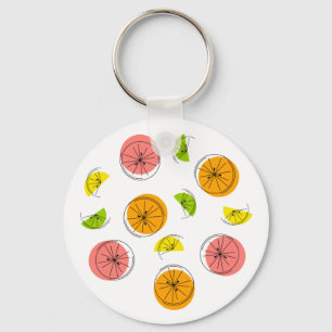 Llavero Citrus Múltiples texto atrás círculo de aluminio