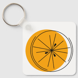 Llavero Citrus Naranja keychain cuadrado de aluminio