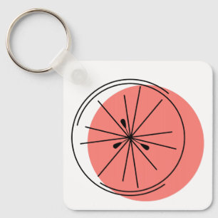 Llavero Citrus Pink keychain cuadrado de aluminio