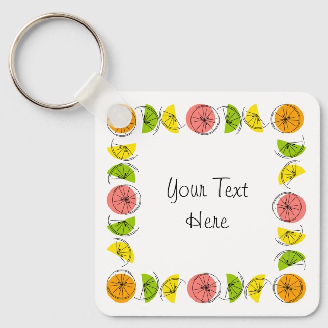 Llavero Citrus Square Text aluminio de doble cara (Anverso)