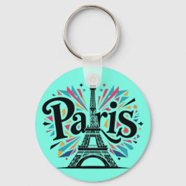Llavero City of Lights: Bold Paris Typography Art