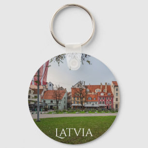 Llavero Ciudad antigua de Riga en otoño