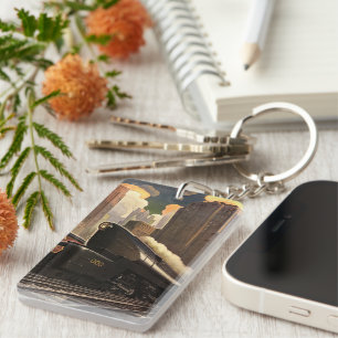 Llavero Ciudad antigua, tren dúplex T1 en vías férreas