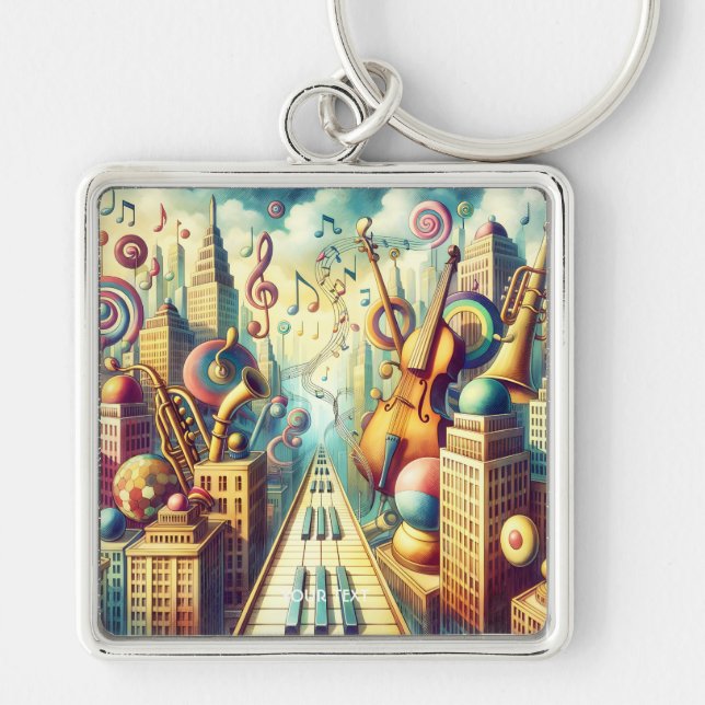 Llavero Ciudad de la música abstracta (Frente)