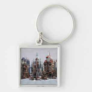 Llavero Ciudad futurista
