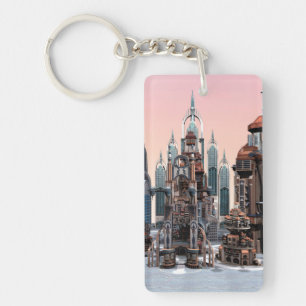 Llavero Ciudad futurista