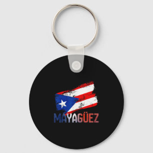 Llavero Ciudad Mayagüez Puerto Rico Bandera Vintage Roots