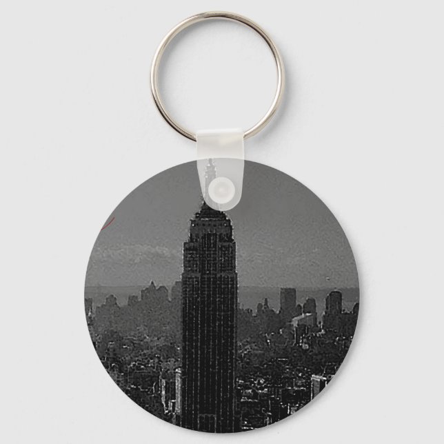 Llavero Ciudad Nueva York Blanca y Negra (Anverso)