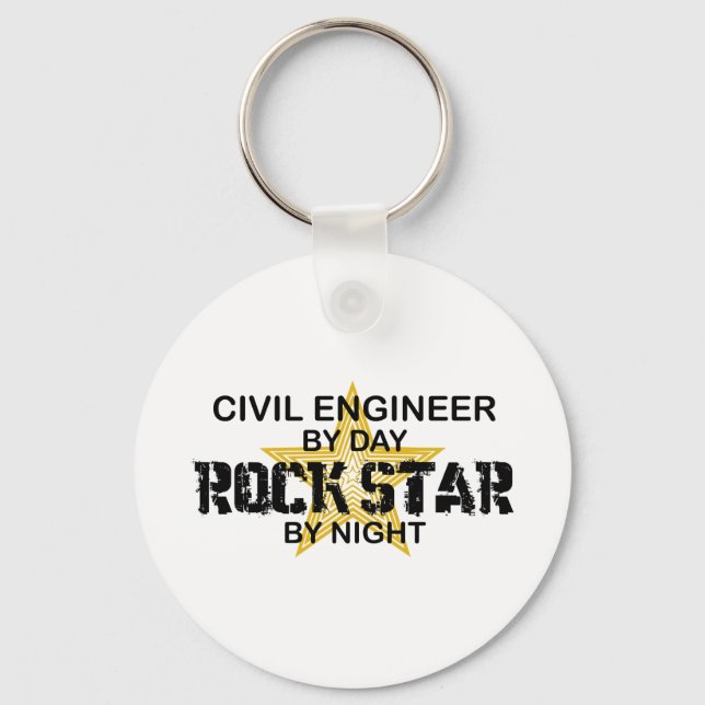 Llavero Civil Engineer Rock Star (Anverso)
