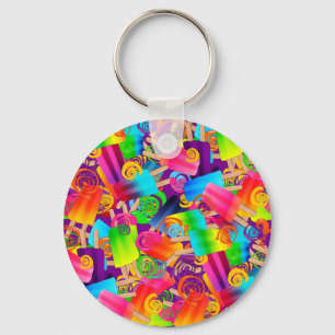 Llavero CKC Popsicle Swirls,KEYCHAIN DE RONDA Púrpura