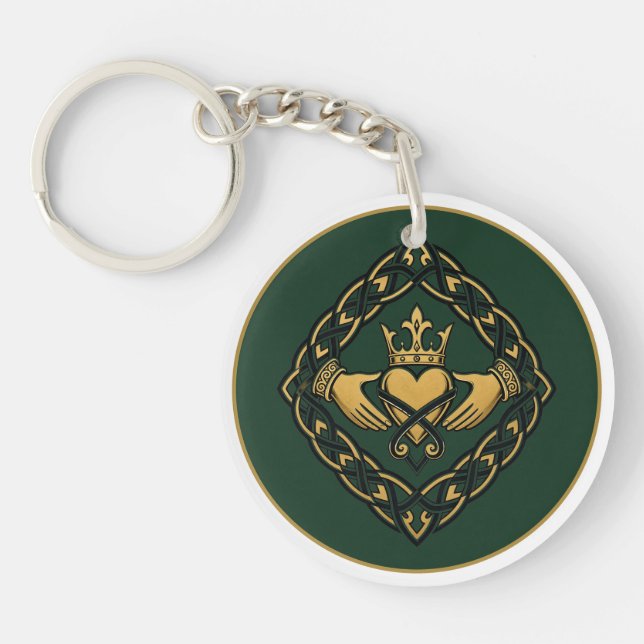 Llavero Claddagh de Blackwork (Frente)