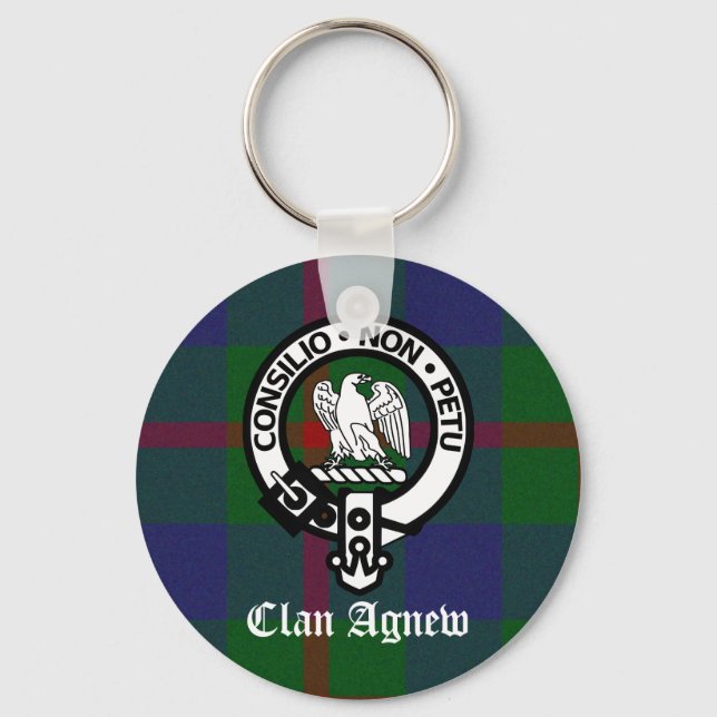 Llavero Clan Agnew Tartan Escudo (Anverso)