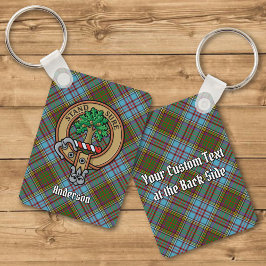 Llavero Clan Anderson Escudo sobre Tartan Keychain
