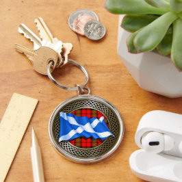 Llavero Clan Baird Tartan Knot & Flag